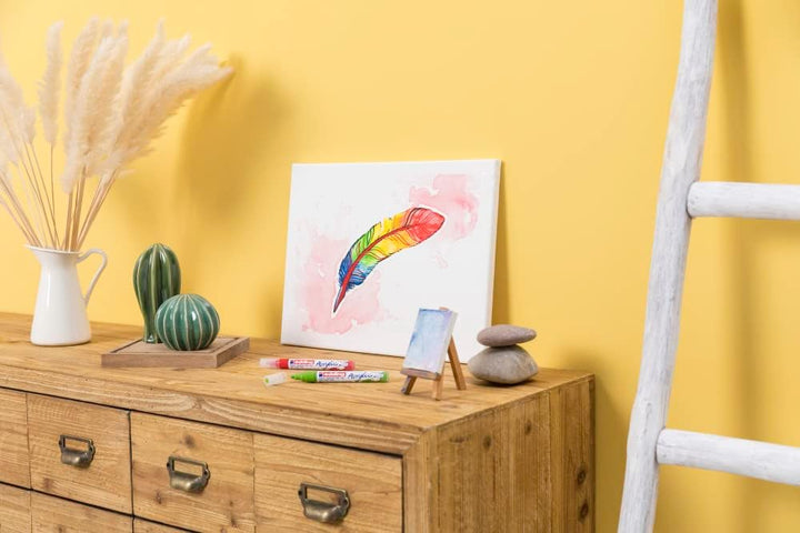 edding Acrylfarben-Set Allround Weiss - Weiss - 3 wasserdichte Acrylstifte – feine, mittlere und dic