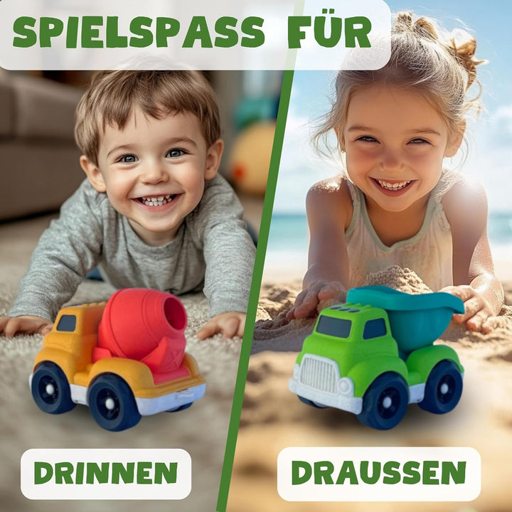 XL Sandspielzeug ab 1 Jahr aus Bio Kunststoff | 2er Set Trucks | für Jungen &amp; Mädchen | Kinderspielz