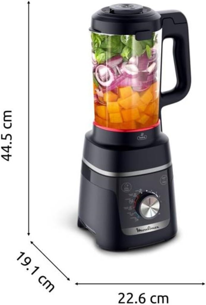 Moulinex Blendforce Cook, Standmixer mit Kochen, heisse und kalte Rezepte, 5 automatische Programme,