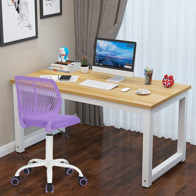 Homy Casa 2er Set Lila Schreibtischstuhl Verstellbarer Drehstuhl Bürostuhl Stoffsitz Ergonomischer A