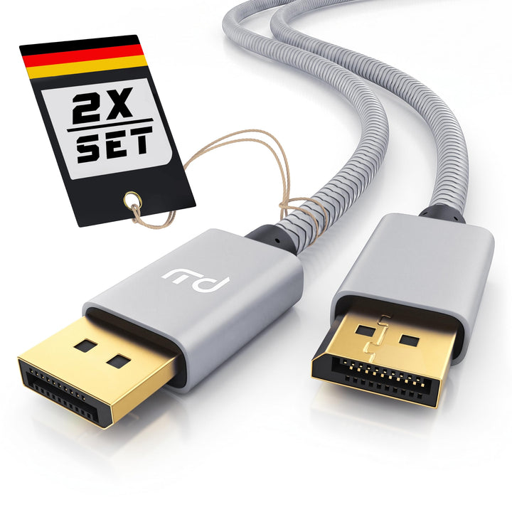 CSL – 5x 8k Premium DisplayPort Kabel - 1m - DP 1.4 zu DP 1.4-8k @ 60 Hz 4k @ 120 Hz – UHD II - bis