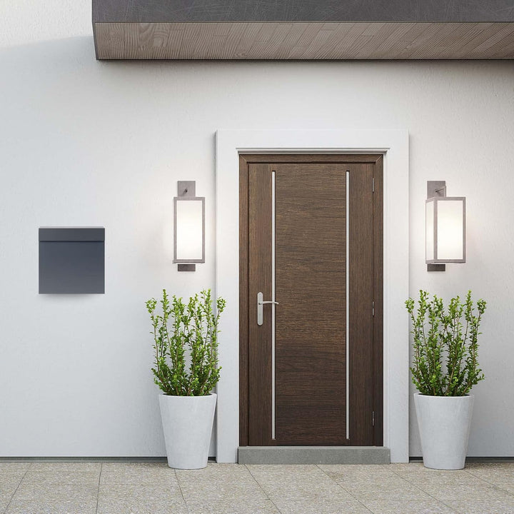 Wiltec Designer Briefkasten V49 anthrazit 370 x 105 x 370 mm, Wandbriefkasten mit Schloss und Zeitun