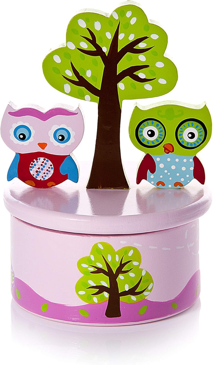 Mousehouse Gifts Spieluhr Holz Rosa Eule Geschenk für Baby oder Kinder Mädchen