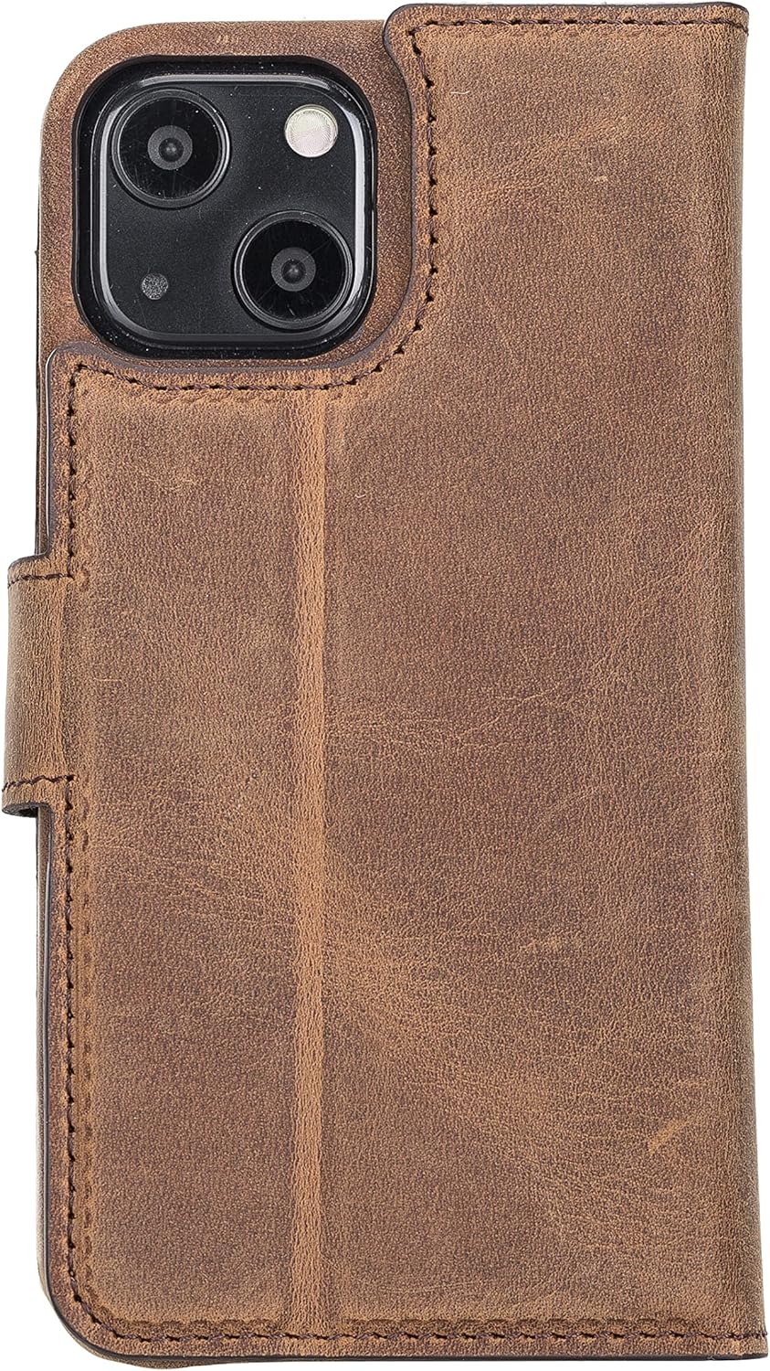 Solo Pelle Lederhülle kompatibel für iPhone 13 Mini in 5.4 Zoll abnehmbare Hülle (2in1) inkl. Karten