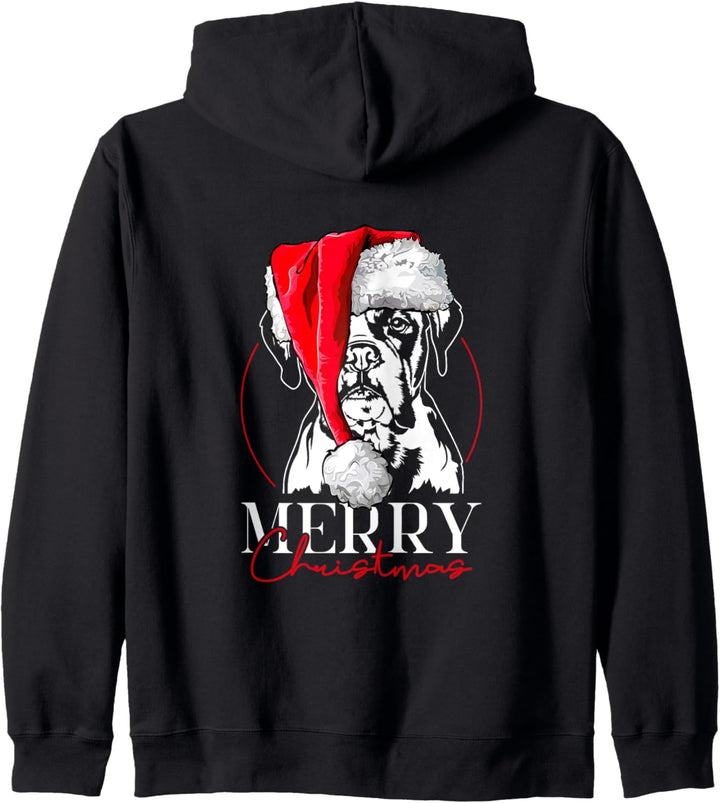 Santa Boxer Hund Merry Christmas Weihnachten Hund Hunde Kapuzenjacke
