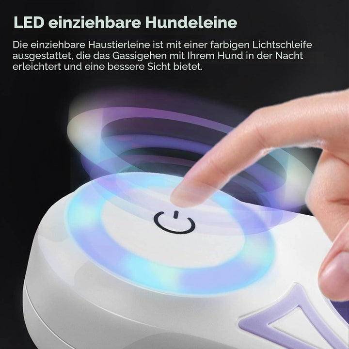 Ausziehbare LED-Hundeleine, Ausziehbare Haustierleine Mit Buntem LED-Licht, Ergonomischer Griff, Hun