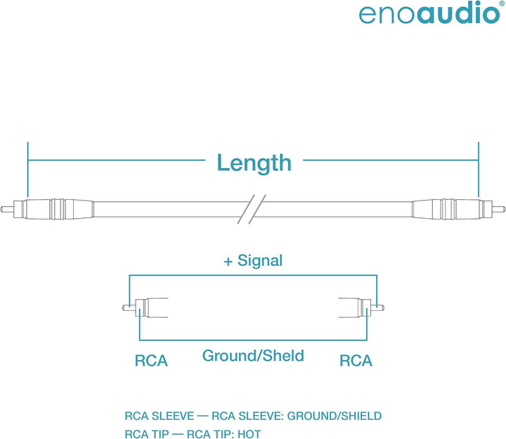 enoaudio Mogami 2534 Quad Stereo Paar (L,R) Audio Kabel | Neutrik Gold Cinch RCA | HiFi, 1,5 m, 1,5