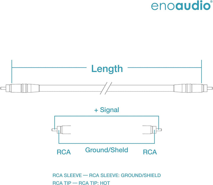 enoaudio Mogami 2534 Quad Stereo Paar (L,R) Audio Kabel | Neutrik Gold Cinch RCA | HiFi, 5,0 m, 5,0