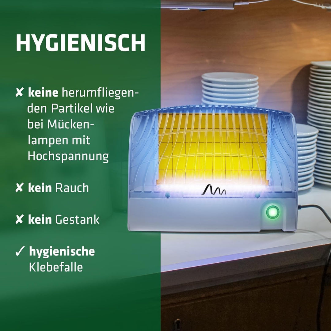 GARDIGO® Gelbfalle mit UV Licht für 70m² I Insektenfalle gegen Mücken, Fliegen I Hygienische Mückenf
