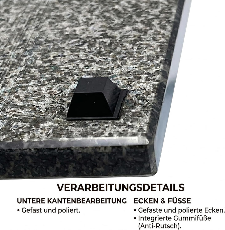 Granit Schneidebrett Servierbrett und Herdabdeckplatte Made in Germany edle Unterlegplatte aus massi