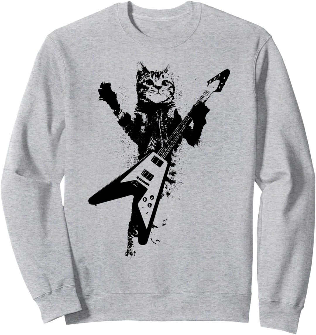 Cat Playing Guitar Sweatshirt