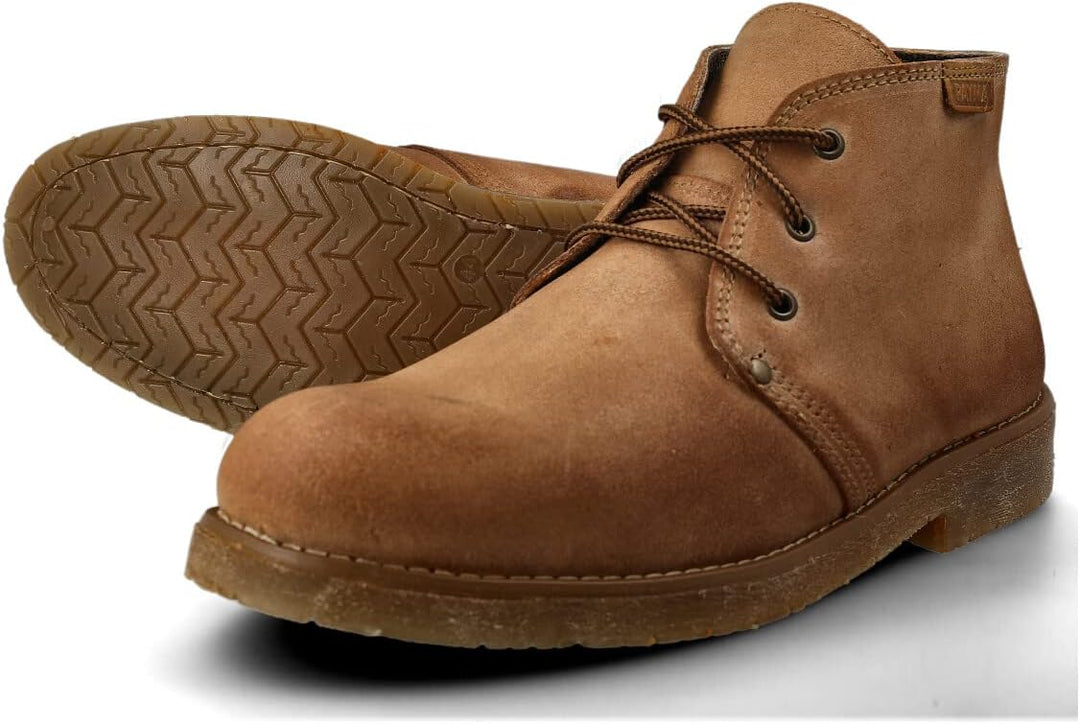 PAYMA - Rustikale Safari Leder und Nobuk Stiefel für Herren. Chukka Boot Schuhe Casual, Outdoor und