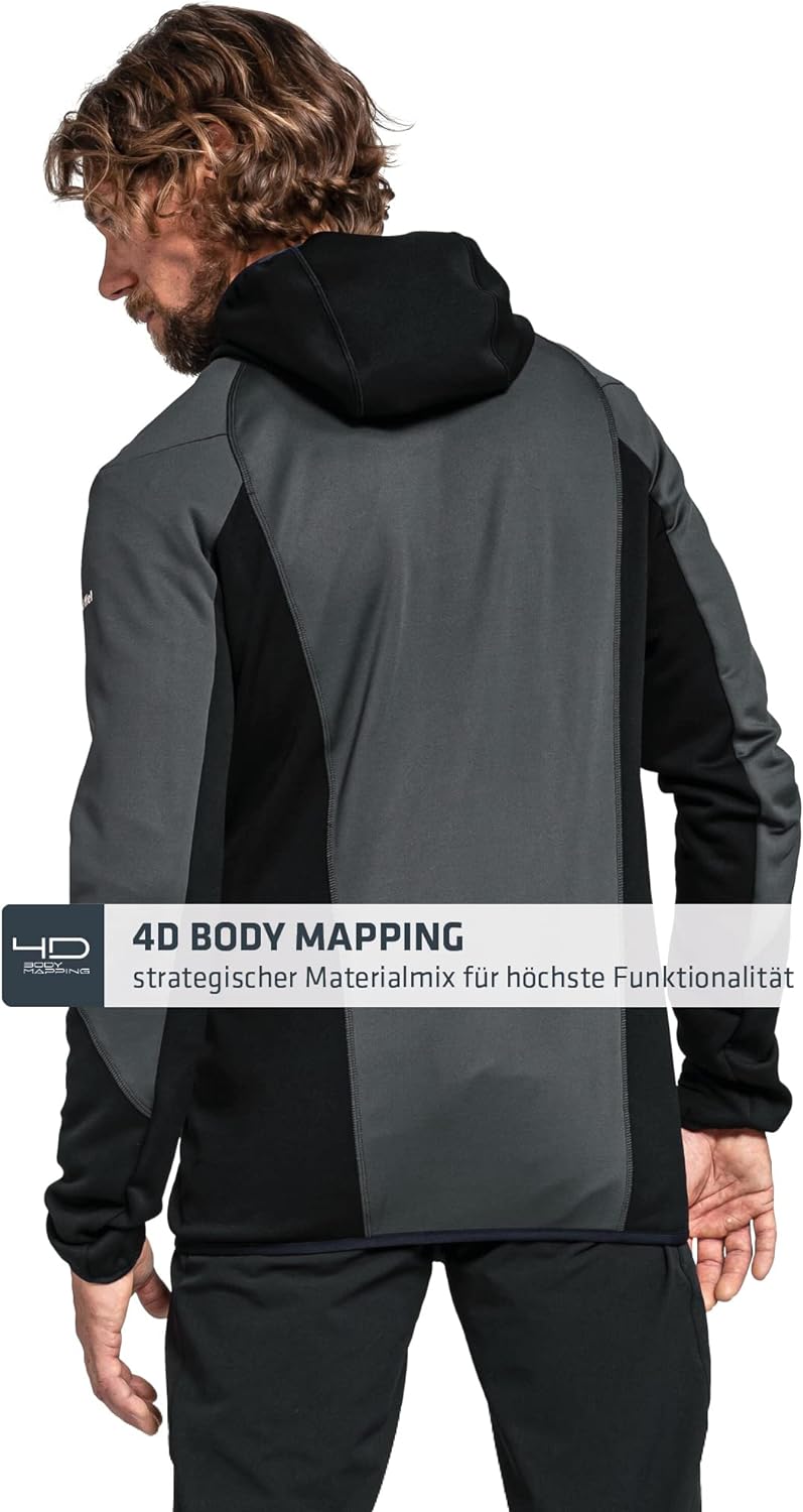Schöffel Herren Fleece Hoody Lodron M, atmungsaktiver Fleece Pullover mit hoher Bewegungsfreiheit, f