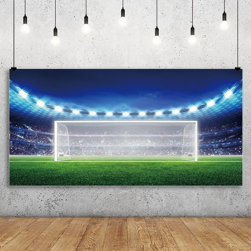 Renaiss 3x1.5m Fussballfelder Fotografie Hintergrund Fussballtor Sportspiel Hintergrund Fussball Fot