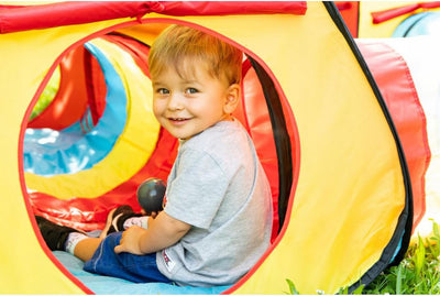 Kinder-Spielzelt mit Tunnel Spielhaus für Baby und Kleinkinder 3 Teile Spiele Indoor Outdoor 23871