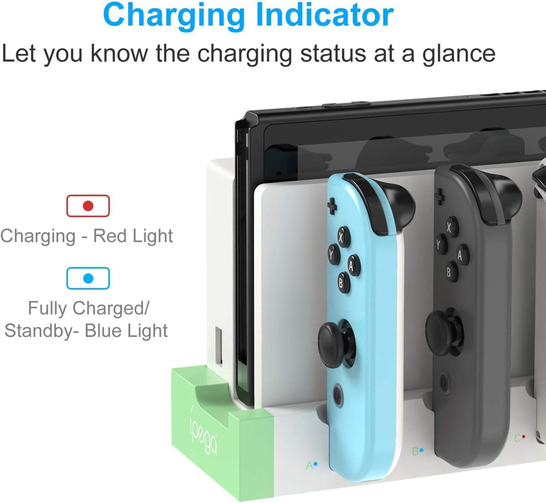 Ladestation kompatibel mit Nintendo Switch & Switch OLED Modell Joycons, Switch Controller Ladegerät