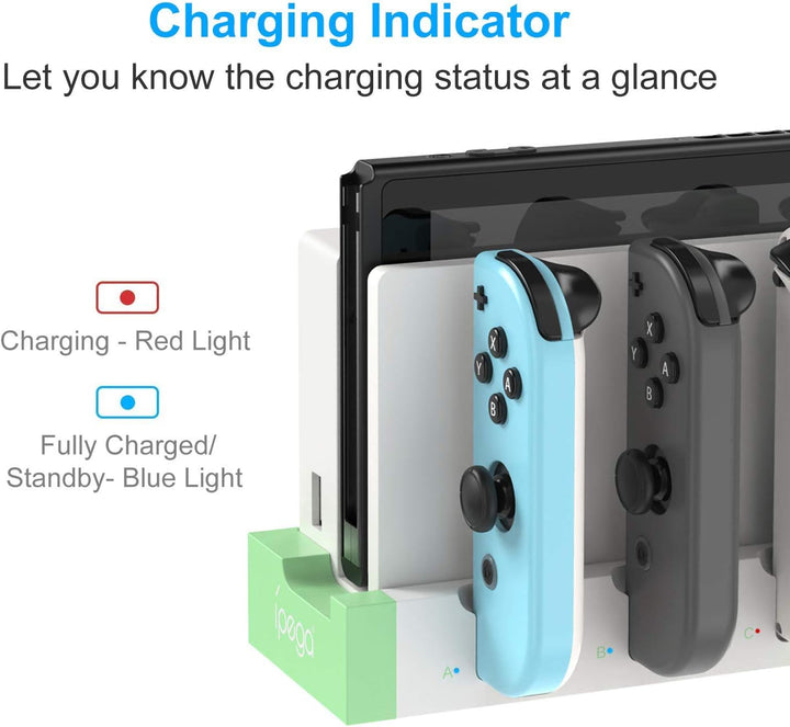 Ladestation kompatibel mit Nintendo Switch & Switch OLED Modell Joycons, Switch Controller Ladegerät