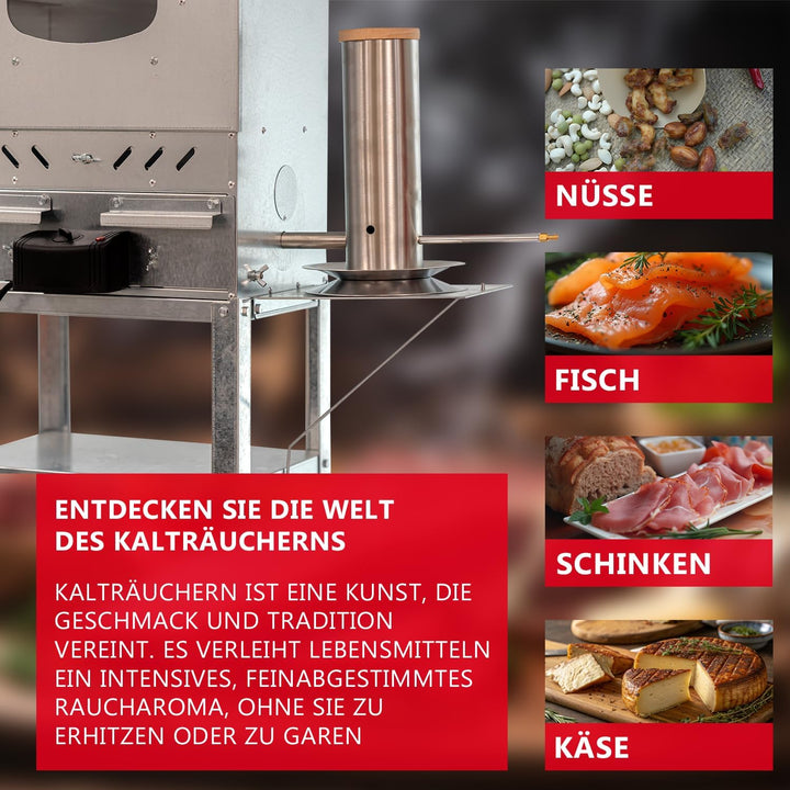 ITA Premium Kaltrauchgenerator aus Edelstahl - Raucherzeuger für Räucheröfen Smoker - Rauchgenerator