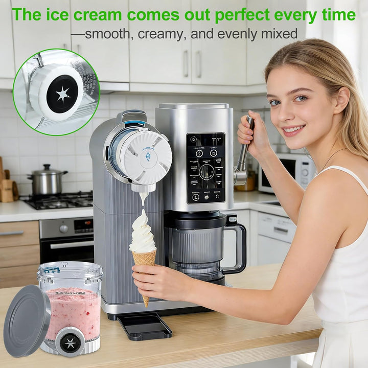 Qingning 2 Stück Behälter für Ninja Swirl by CREAMi, 480 ml Eisbehälter für Ice Cream, Kompatibel mi