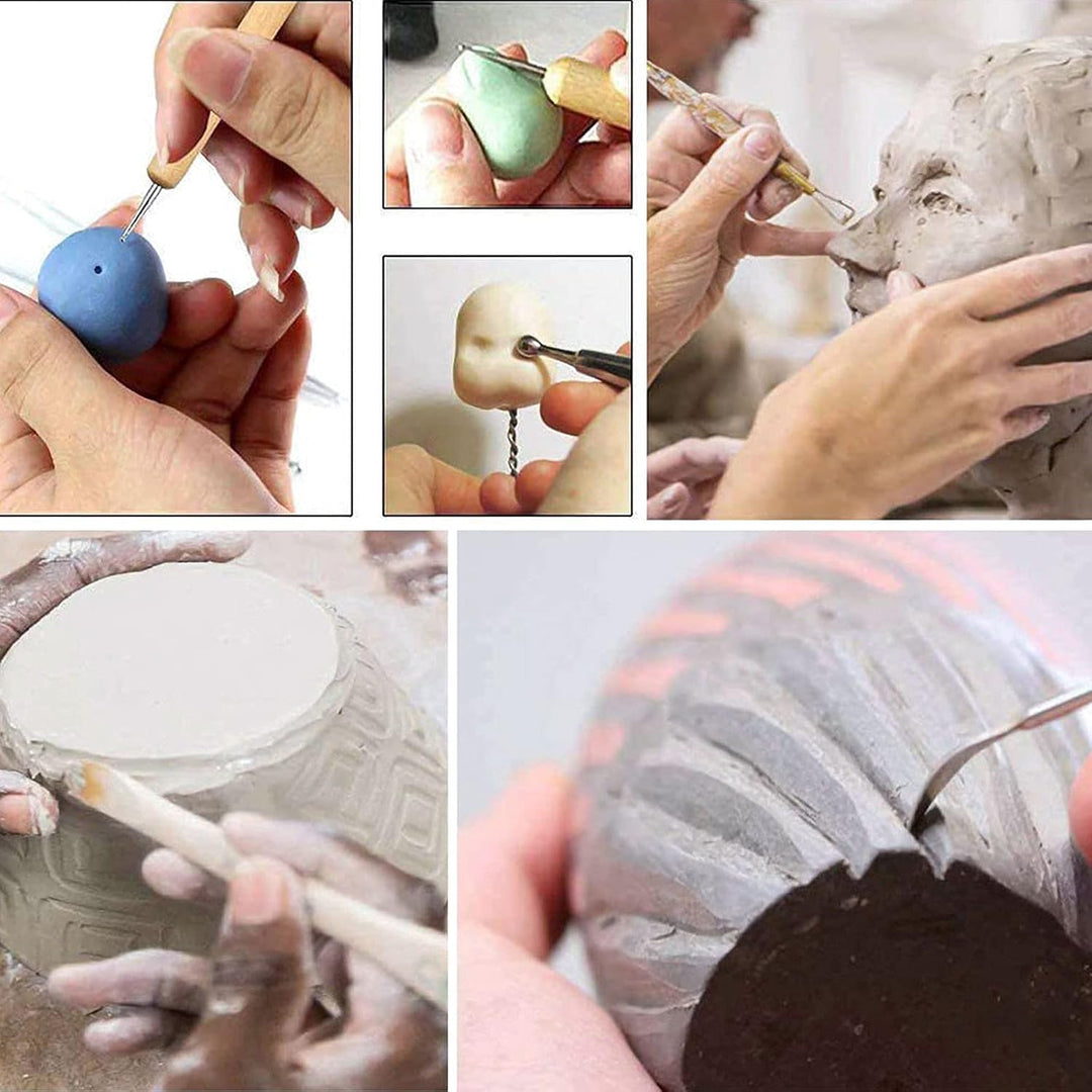 Frasheng Modellierwerkzeug,36 Stück Ton Werkzeug,Sculpting Werkzeug,Modellierwerkzeuge Set,Keramik W