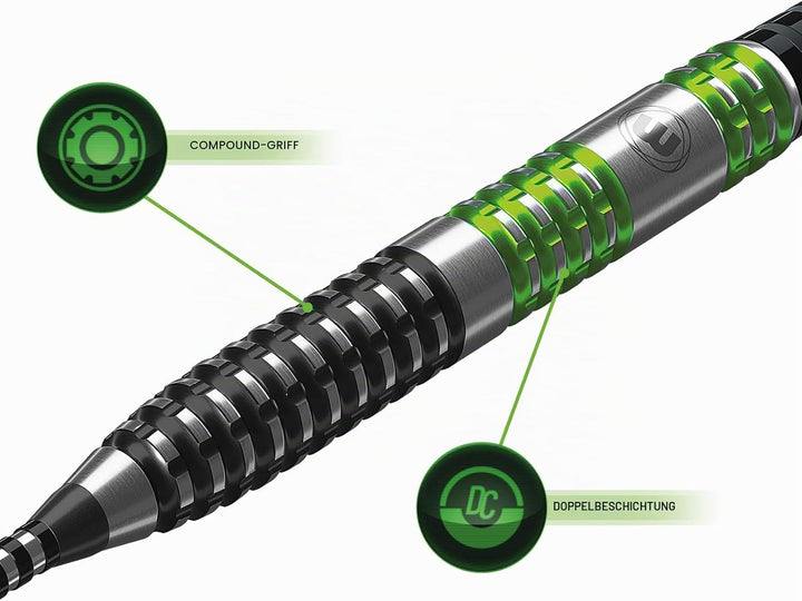WINMAU Daryl Gurney 24g Sonderausgabe Profi Wolfram Steeltip Dartpfeile Set mit Flights und Schäfte
