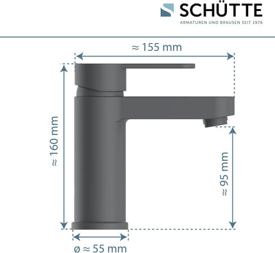 SCHÜTTE Elephant Waschtischarmatur, Elegante Mischbatterie inkl. Ablaufventil fürs Badezimmer, Wasse