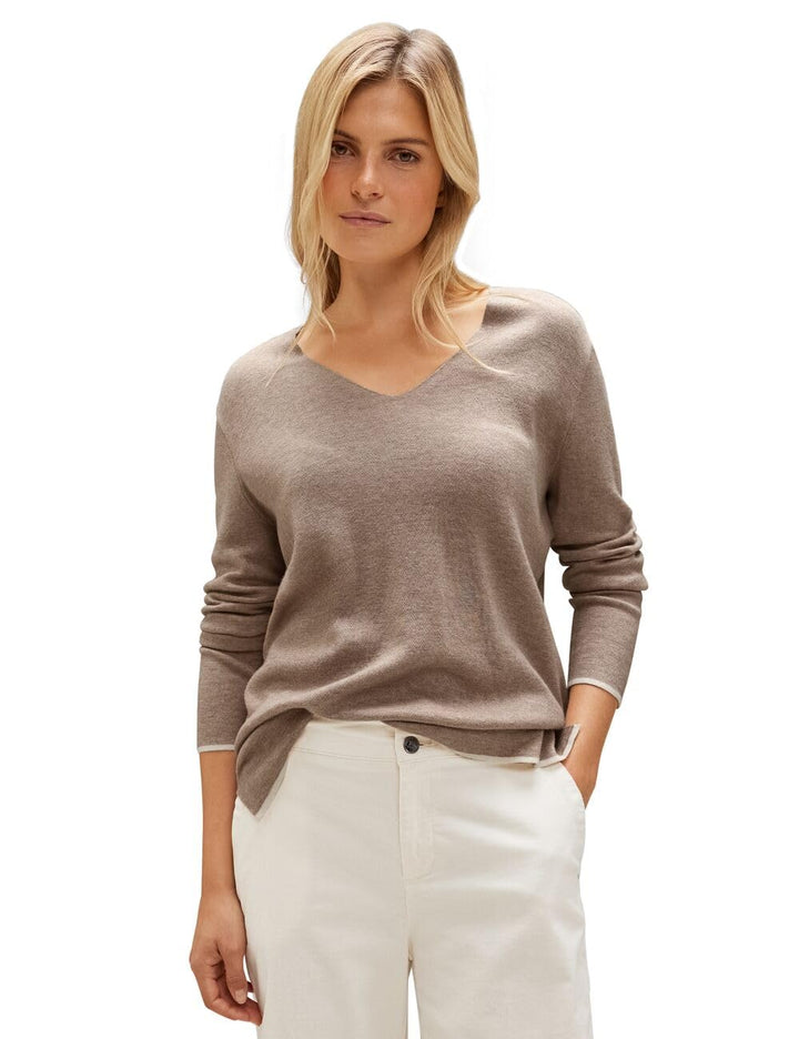 Street ONE Damen A302365 Strickpullover 40 Bleached Sand Melange, 40 Bleached Sand Melange