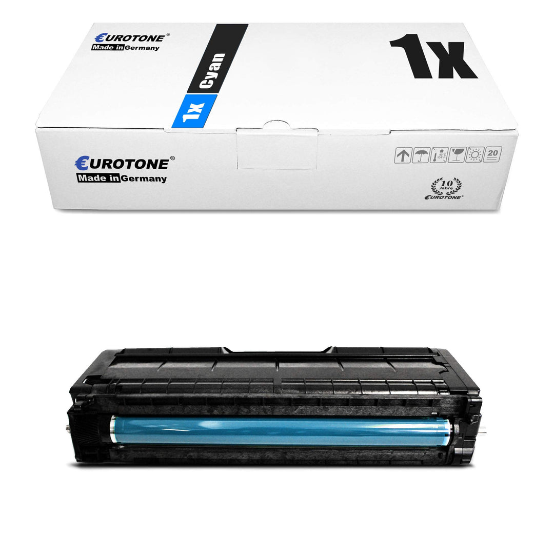 1x Eurotone Toner für Ricoh Aficio SP C 250 sf SFw e DN ersetzt 407544 Cyan Blau 1x Cyan, 1x Cyan