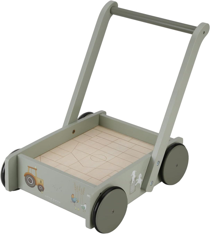 Little Dutch 7143 FSC Holz Laufwagen mit Bauklötzen grün - Little Farm