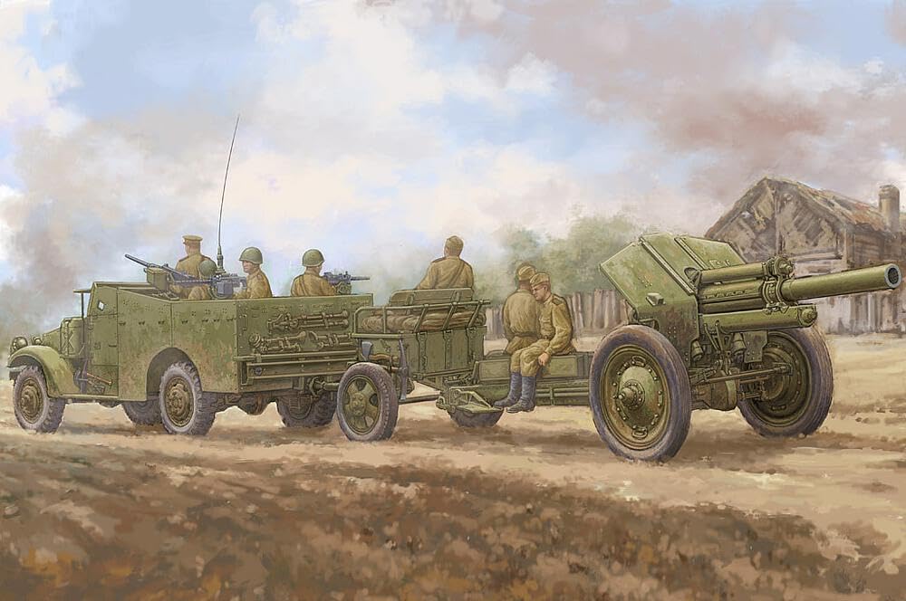 Hobby Boss 084537 M3A1 Late Version Tow 122mm HowitzerM-30 Plastikmodellbausatz, Farbig