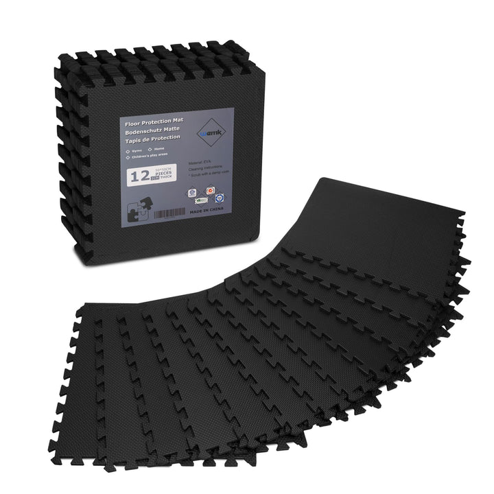 Schutzmatten Bodenschutzmatte, 50x50 cm, 12 Stück, 3m² Bodenschutzmatte Fitness Matte, Puzzle Sportg