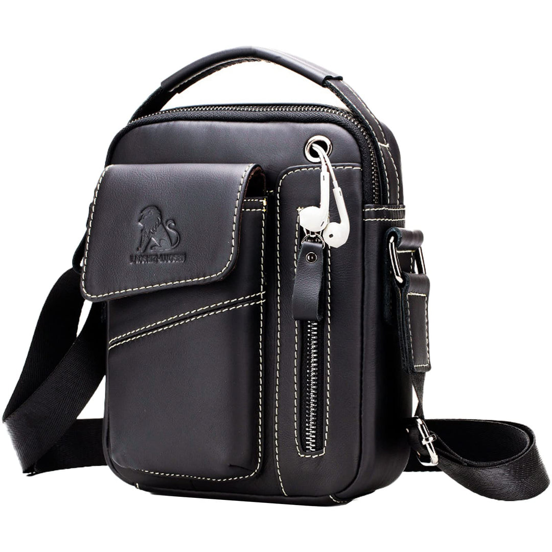 Einyniuer Herren Umhängetasche Mode Crossbody Tasche Leder Schultertasche Herrentasche Vintage für A