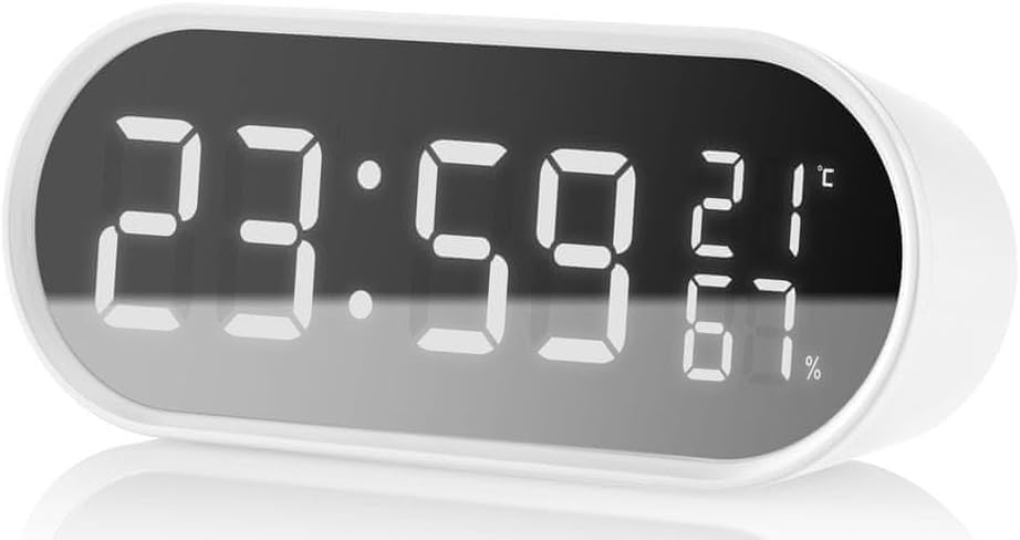 Hyundai Digitaler Wecker HYUAC331W I LCD Display I Uhrzeit I Datum I Weckfunktion I Innentemperatur