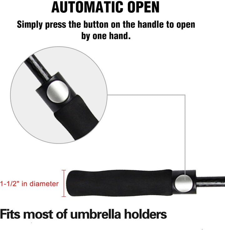 Regenschirm Gross XL/XXL - Sturmfest, Automatisch Öffnend, mit Doppeldach Belüftung - Hochwertiger S