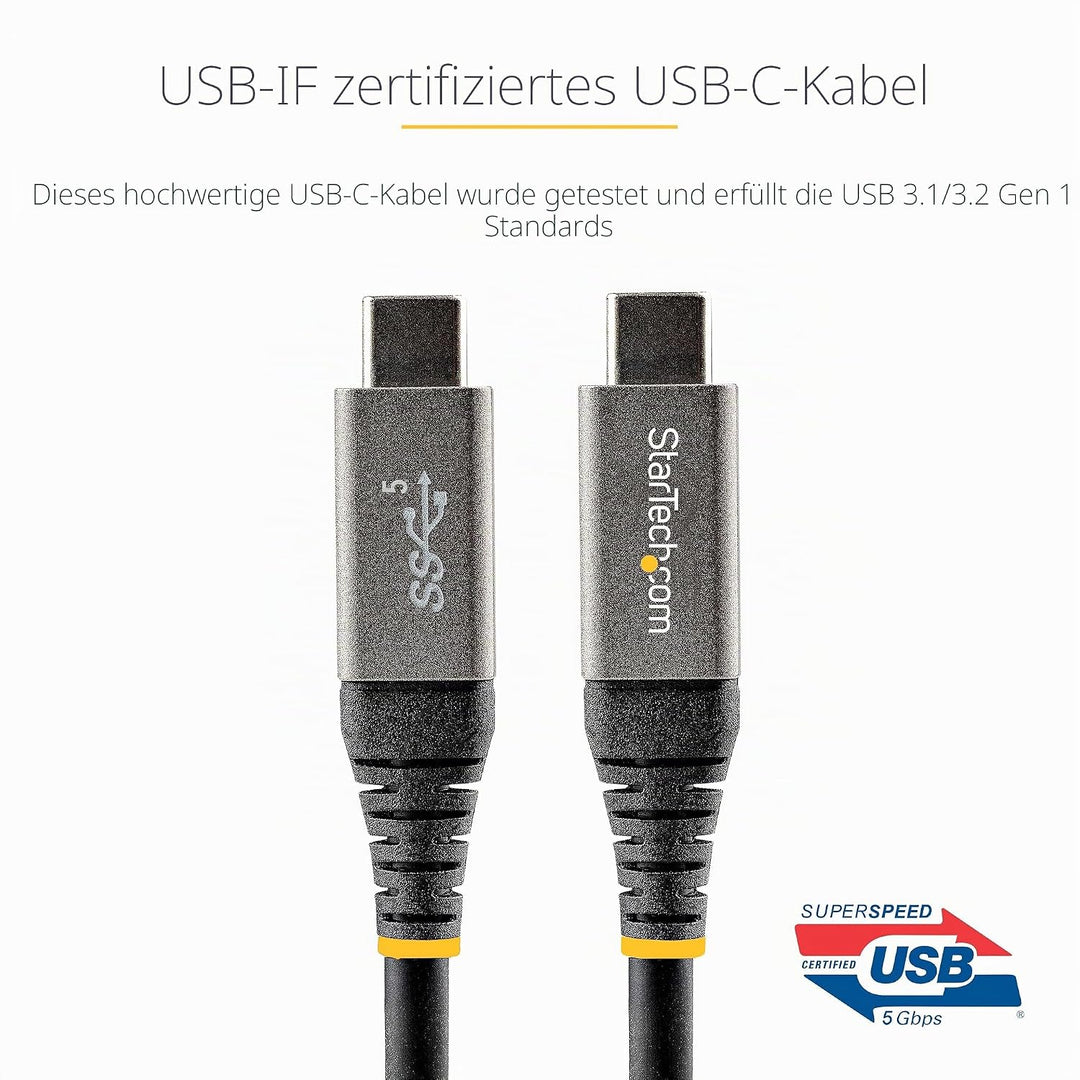 StarTech.com 2m USB-C Kabel 5Gbit/s - Hochwertiges USB-C Kabel - USB 3.2 Gen 1 Typ-C Kabel - 100W (5