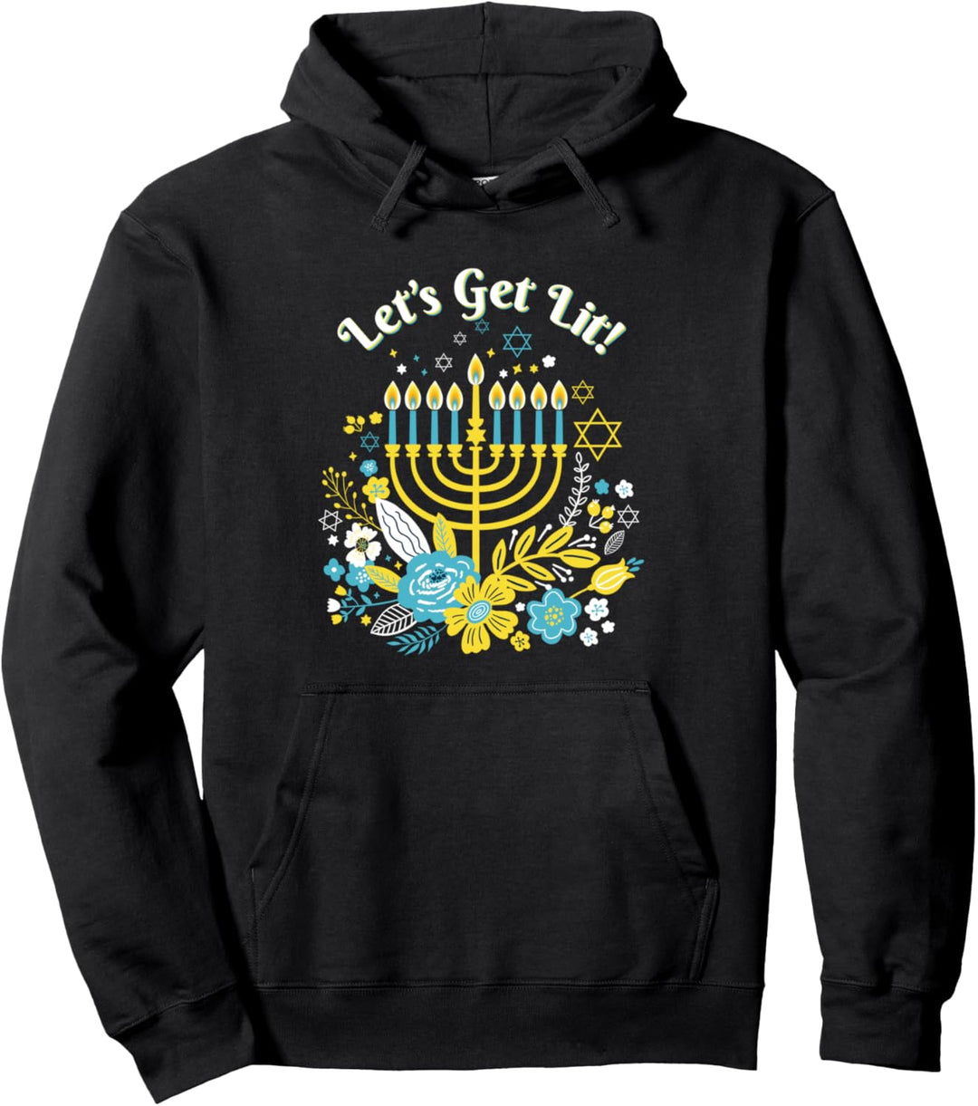Lass uns beleuchtet werden! Hanukka Hannukah Pullover Hoodie