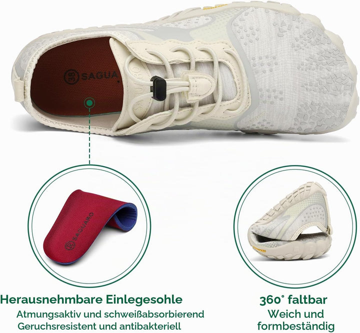 SAGUARO Herren Damen Barfussschuhe - Atmungsaktiv rutschfest Barfussschuhe - mit Breite Zehenbox und