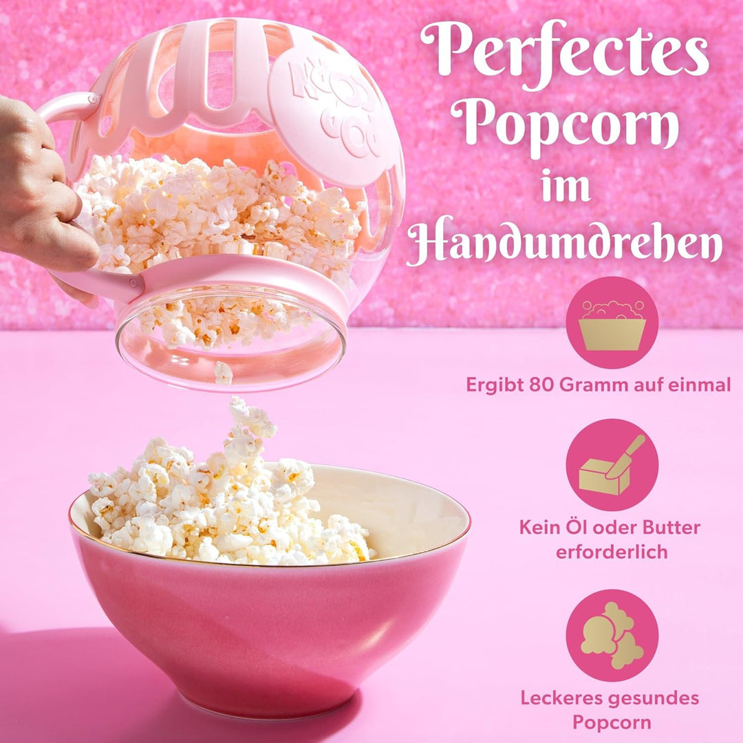 FACKELMANN Paris Hilton – Popcornmaker aus Borosilikatglas und Kunststoff – Perfekt für süsses & sal