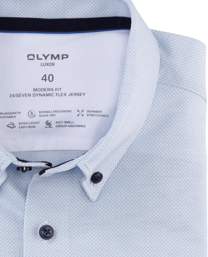 OLYMP Herren Businesshemd Langarm Luxor 24/Seven,modern fit,Button-Down-Kragen 37 Bleu 11, 37 Bleu 1