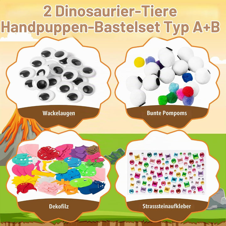 WATINC 12 Stück Hand Puppet Making Kit, Kunsthandwerk gefühlt Socke Puppet Spielzeug, kreative DIY m