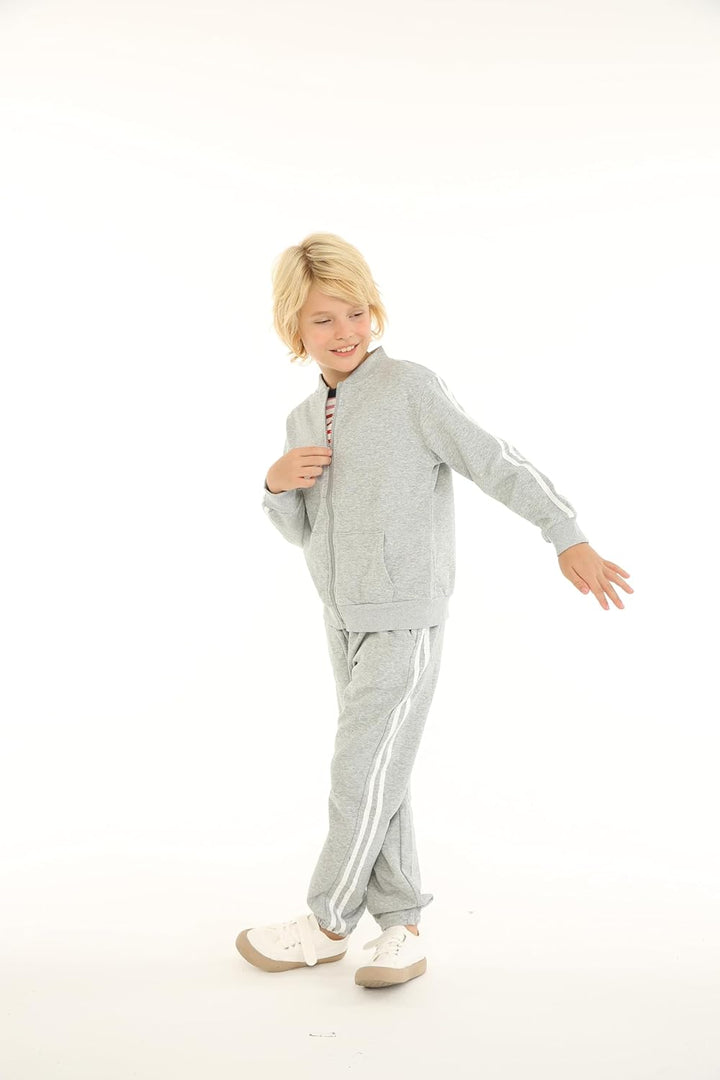 Mud Kingdom Kleine Jungs Jogger Set Langarm-Freizeitoberbekleidung Lässiges Grau 2 Jahre, Lässiges G