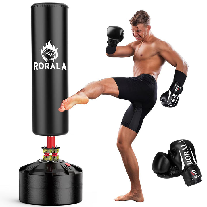 RORALA Boxsack für Erwachsene Freistehender Standboxsack MMA-Boxpartner Boxtrainer Schwergewicht Box