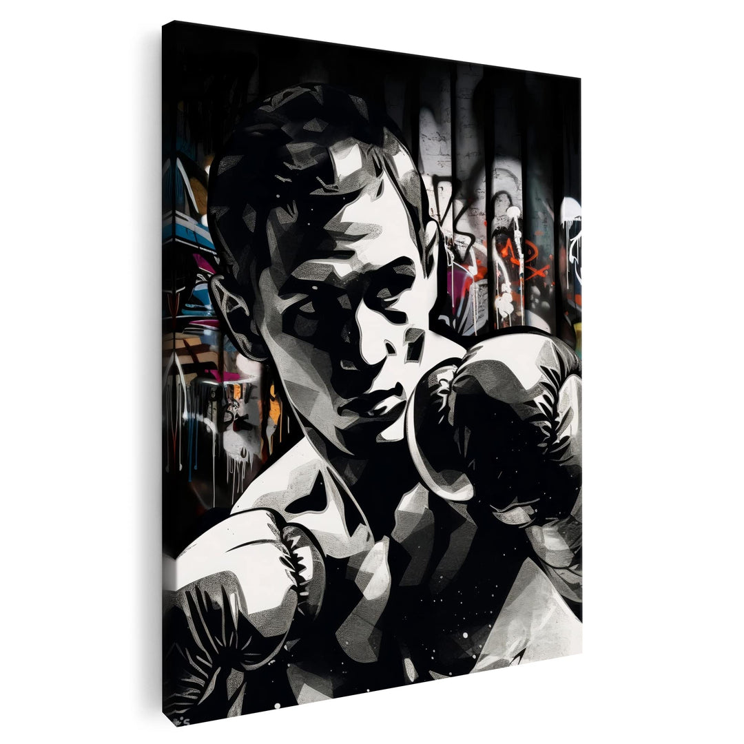 Artmazing | Boxer Graffiti Modern Art Bild | S-Art Bild | Leinwand Bilder | Wandbilder Modern | Boxe