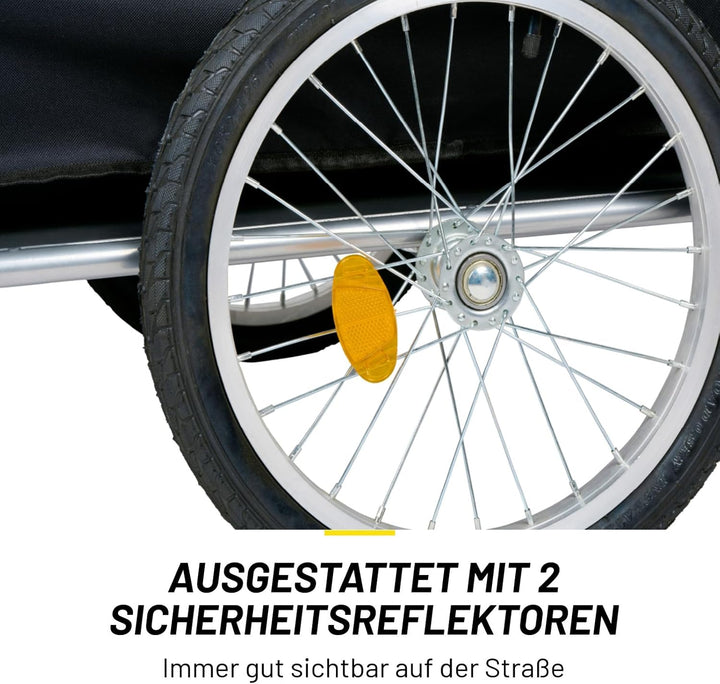 DUNLOP Fahrradanhänger – Lastenanhänger mit Reflektoren und verstellbarem Regenschutz – Gelb