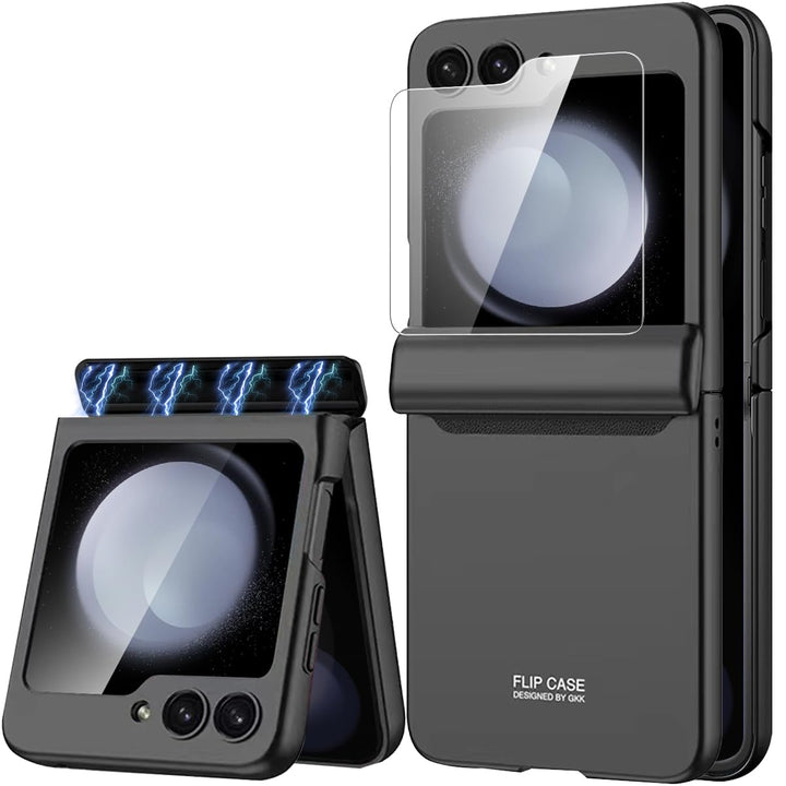 Miimall Kompatibel mit Samsung Galaxy Z Flip 5 Hülle mit Scharnierschutz Magnetischer [Externer Bild