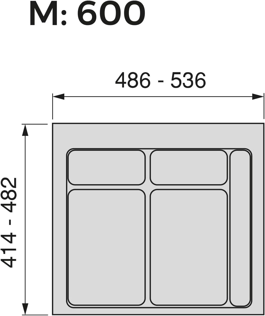 Emuca - Abfallsammler für schublade, Zuschneidbaren Basis für Müllbehälter, Basis für Module Breite