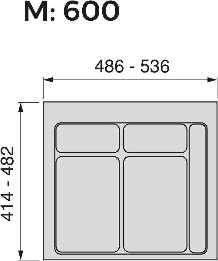 Emuca - Abfallsammler für schublade, Zuschneidbaren Basis für Müllbehälter, Basis für Module Breite