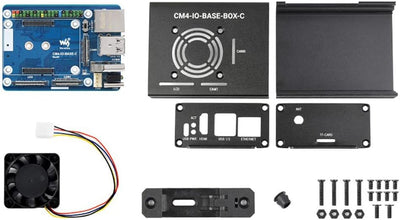 CM4-IO-BASE-C Mini Base Board Mini-Computer with Metal Case Advanced Version for Raspberry Pi Comput