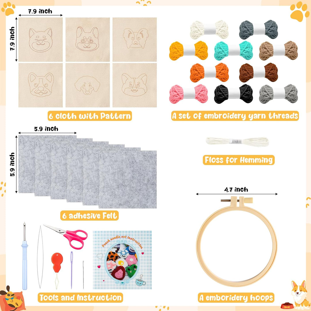 Craft Punch Needle Untersetzer Kit DIY Needle Punch Handwerk Stickerei Kit für Anfänger einfach Filz