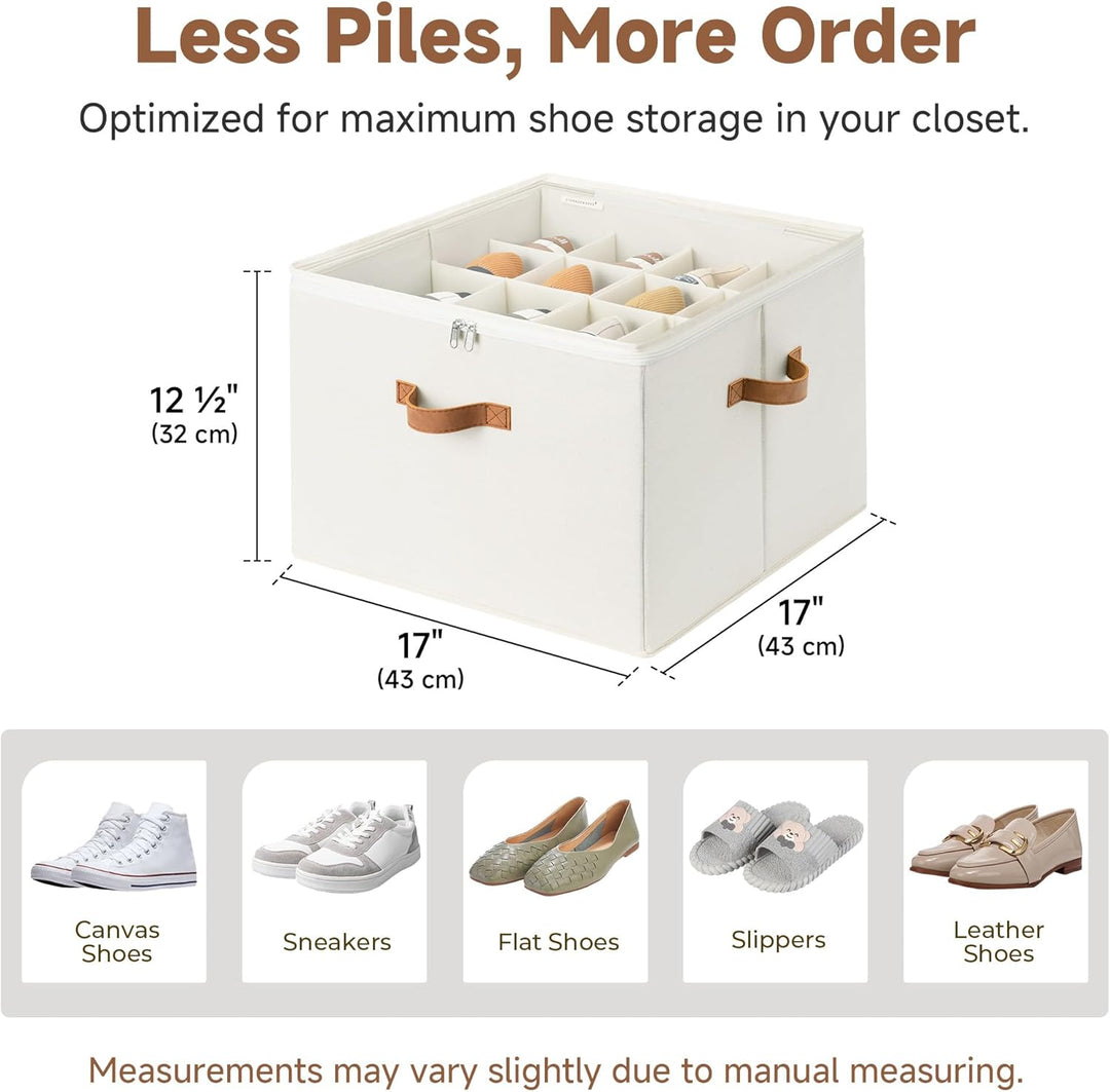 StorageWorks Schuh-Organizer für Schrank, Schuhboxen stapelbar, grosse Schuhorganizer platzsparend f